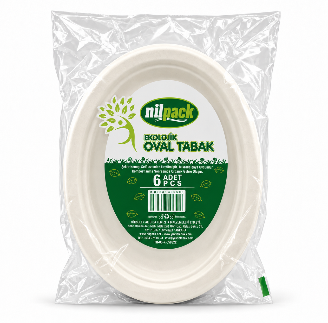 Nilpack Ekolojik Oval Tabak Paketi Ekolojik Oval Tabak 6 adet - Görsel 1