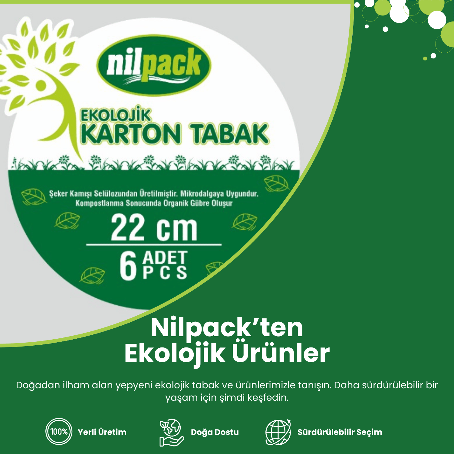 nilpack ekolojik karton tabak